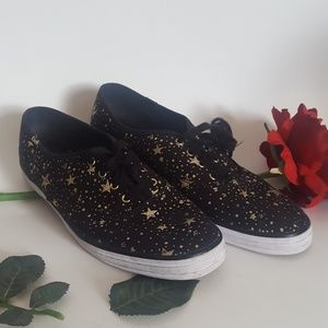 Keds women's celestial sneakers black/gold 9.5